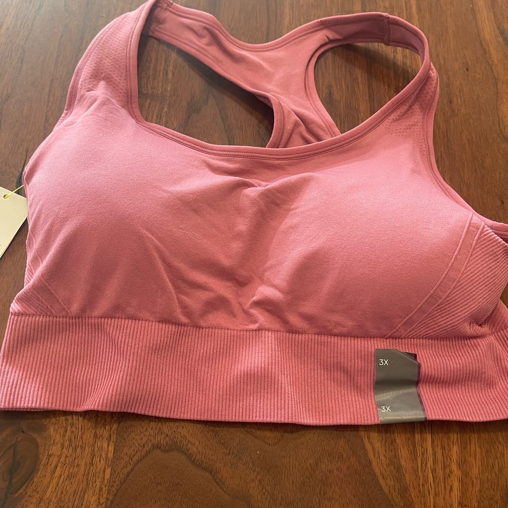 Women’s All in Motion Mauve Sports Bra 3x rose pink new active health